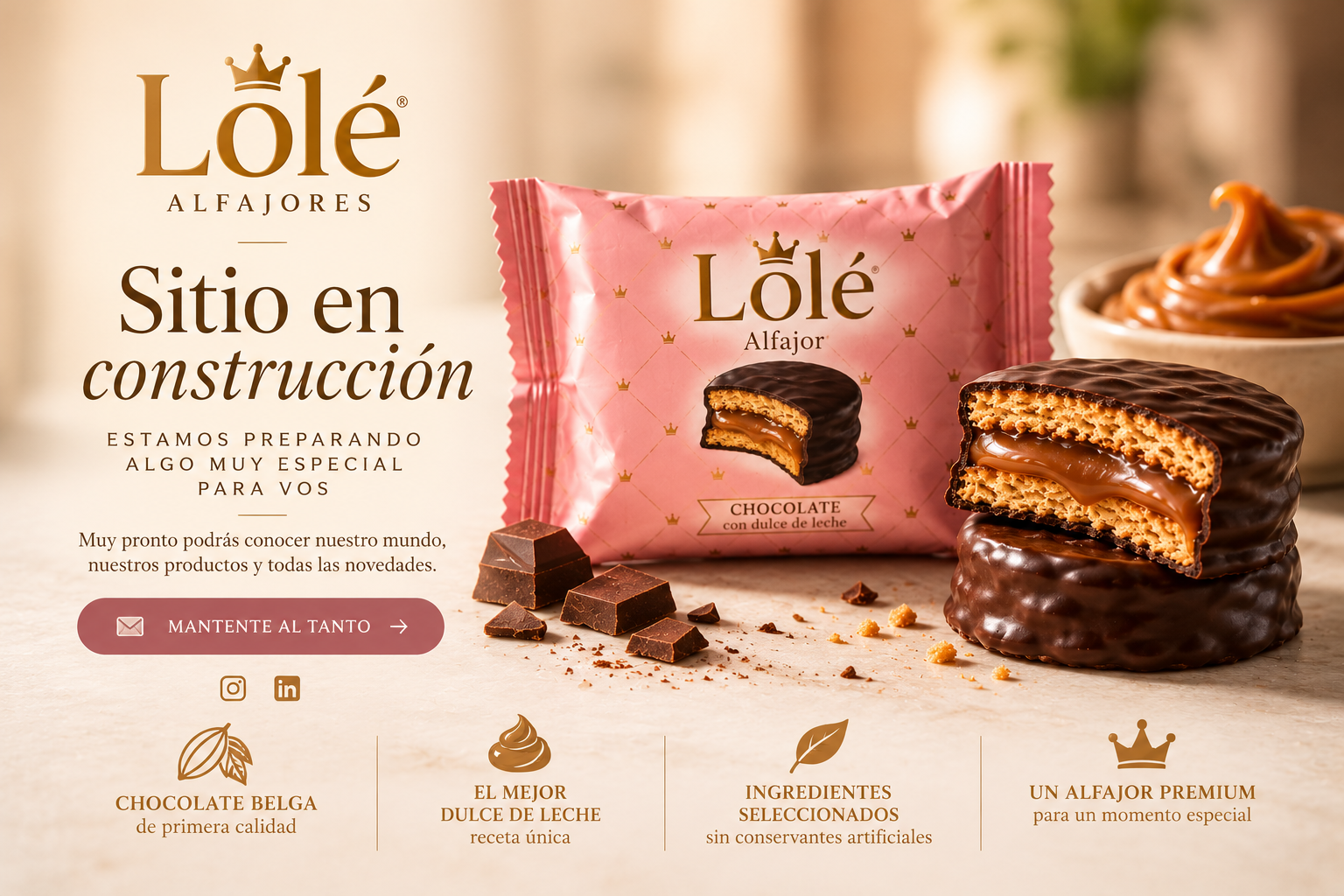 Lolé Alfajores — Sitio en construcción. Muy pronto podrás conocer nuestro mundo y nuestros productos.